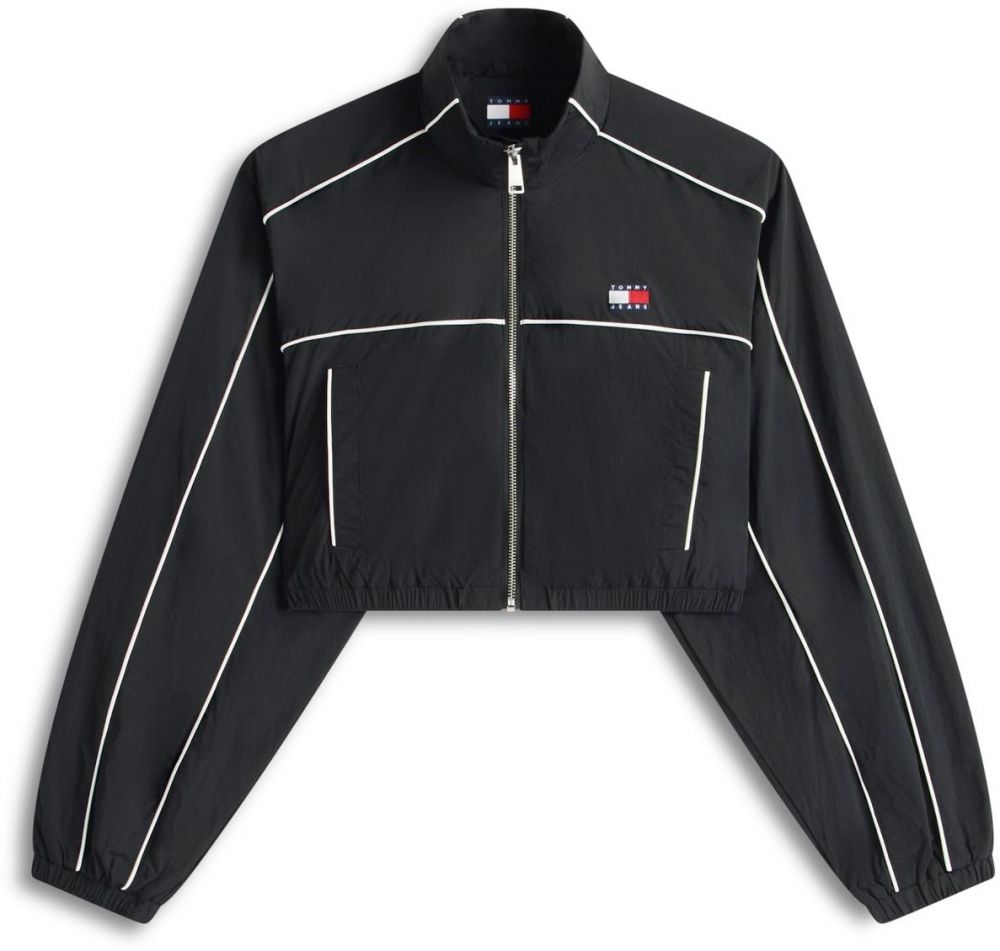 Tommy Jeans Prechodná bunda  čierna / biela