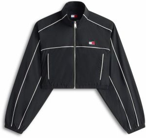Tommy Jeans Prechodná bunda  čierna / biela