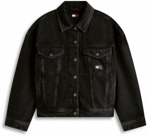 Tommy Jeans Prechodná bunda  čierny denim
