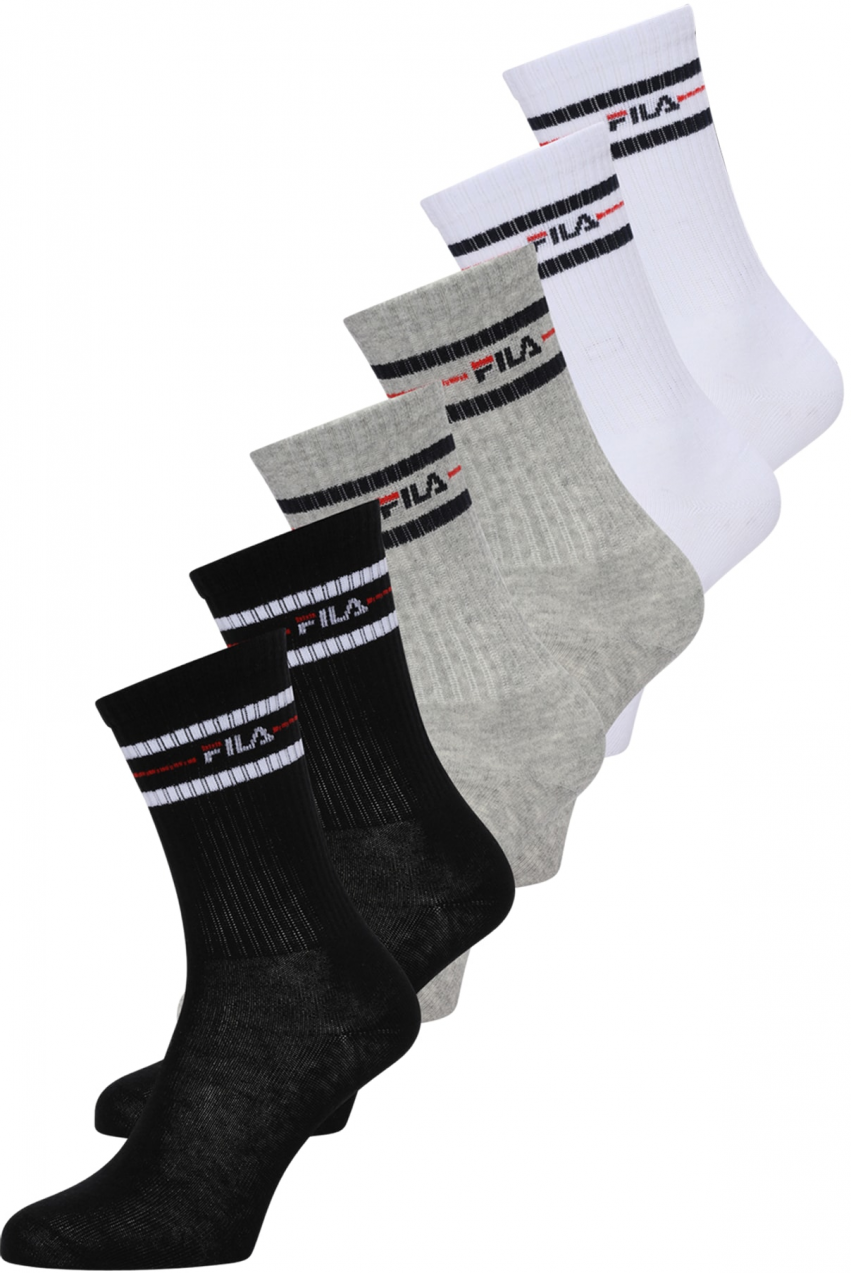 FILA Ponožky  sivá melírovaná / červená / čierna / biela