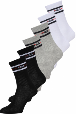 FILA Ponožky  sivá melírovaná / červená / čierna / biela