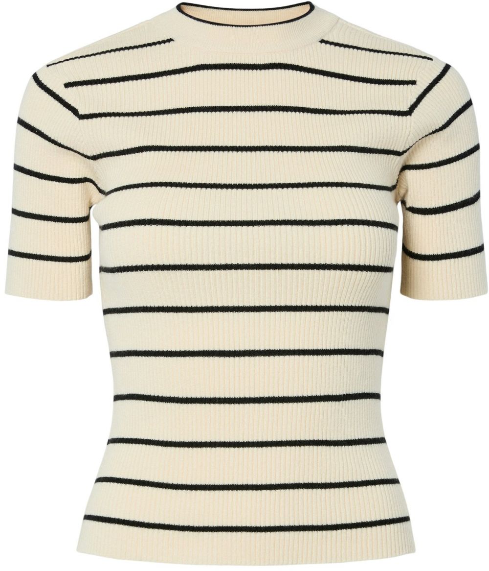 PIECES Sveter  krémová / čierna