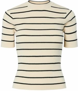 PIECES Sveter  krémová / čierna