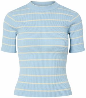 PIECES Sveter  krémová / svetlomodrá