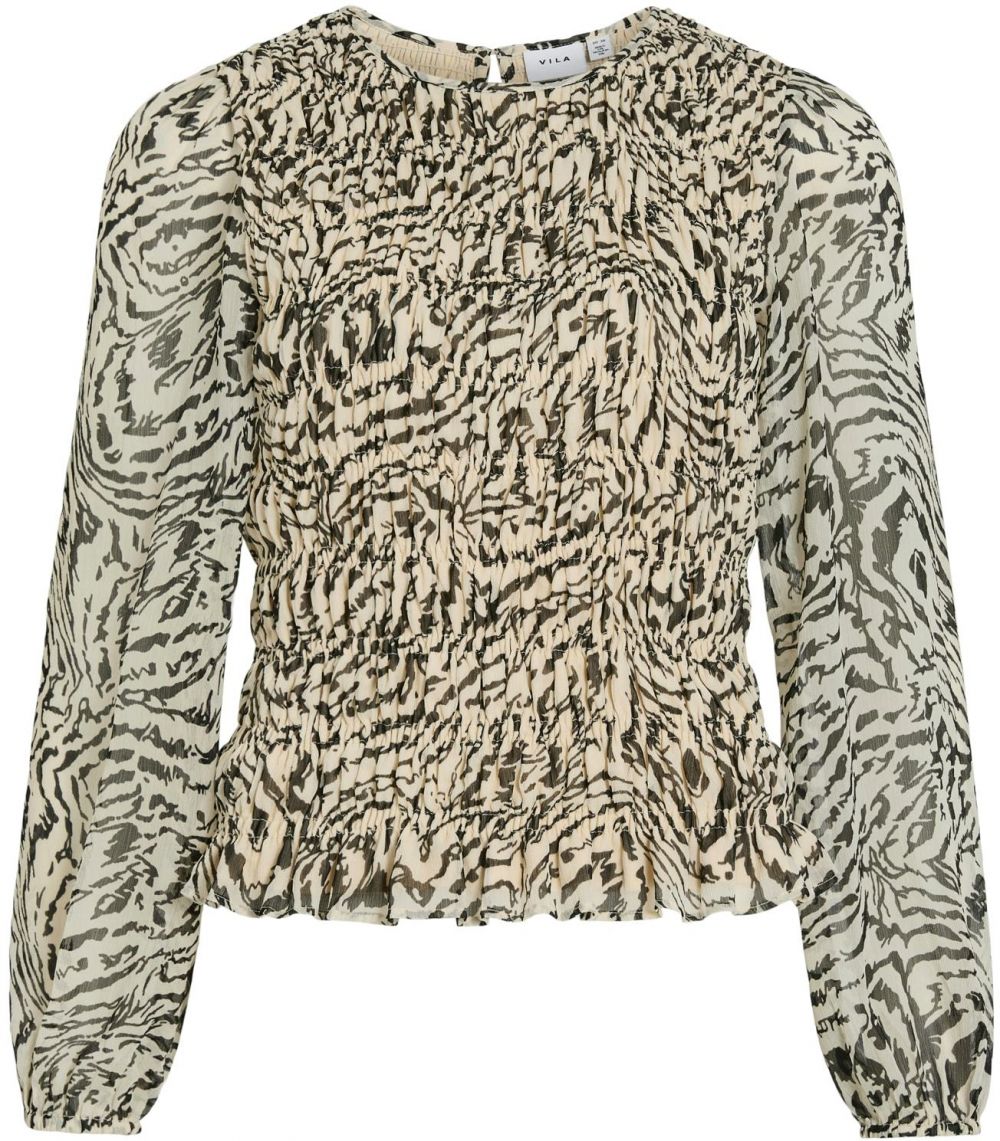 VILA Blúzka 'VIFALIA'  béžová / čierna