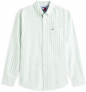 Tommy Jeans Košeľa  pastelovo zelená / biela