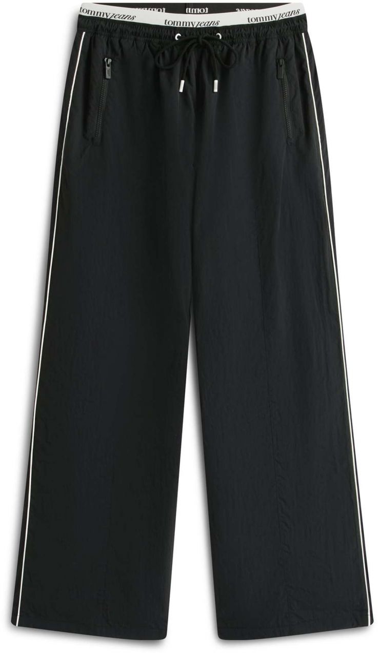 Tommy Jeans Nohavice  čierna / biela