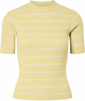 PIECES Sveter  žltá / biela