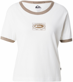 QUIKSILVER Tričko 'RINGERTEESCREEN'  hnedá / biela