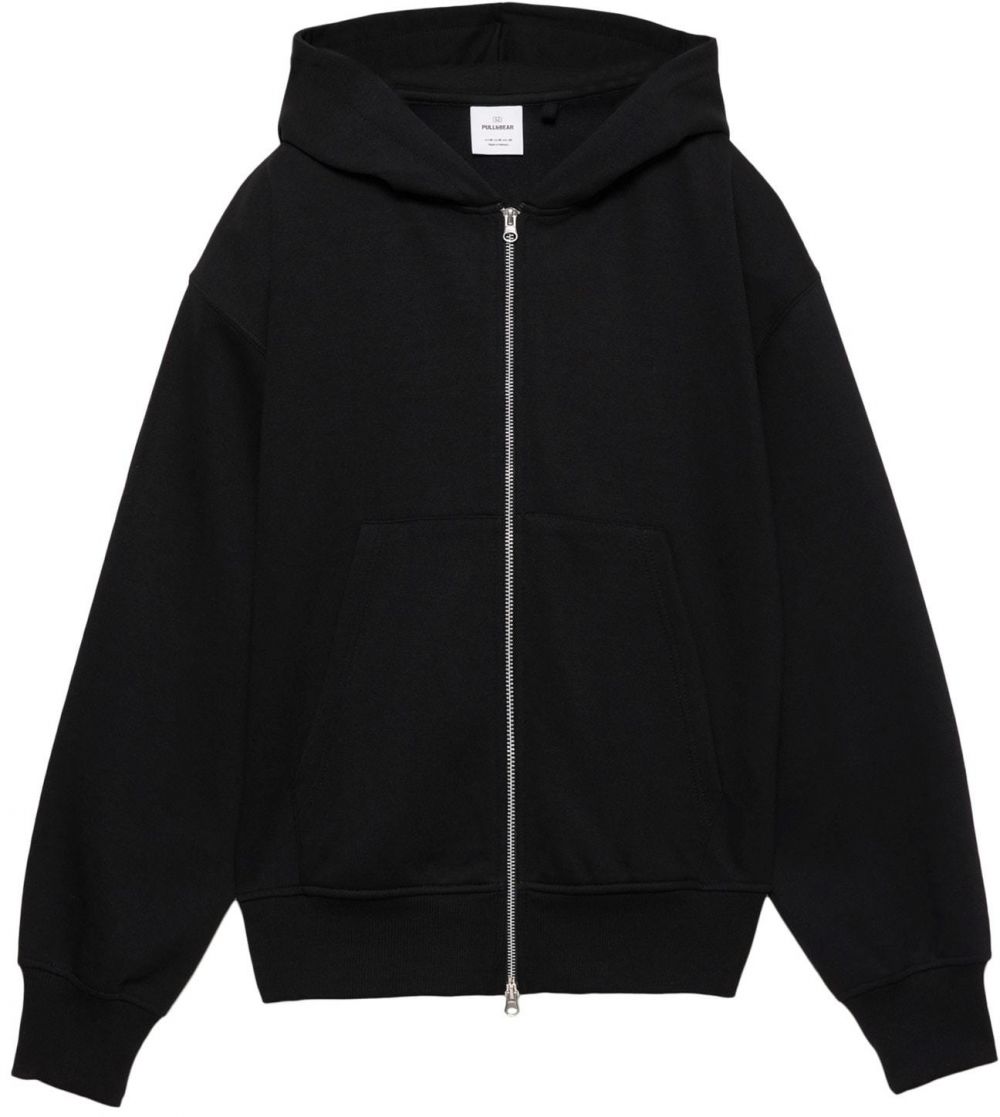 Pull&Bear Tepláková bunda  čierna