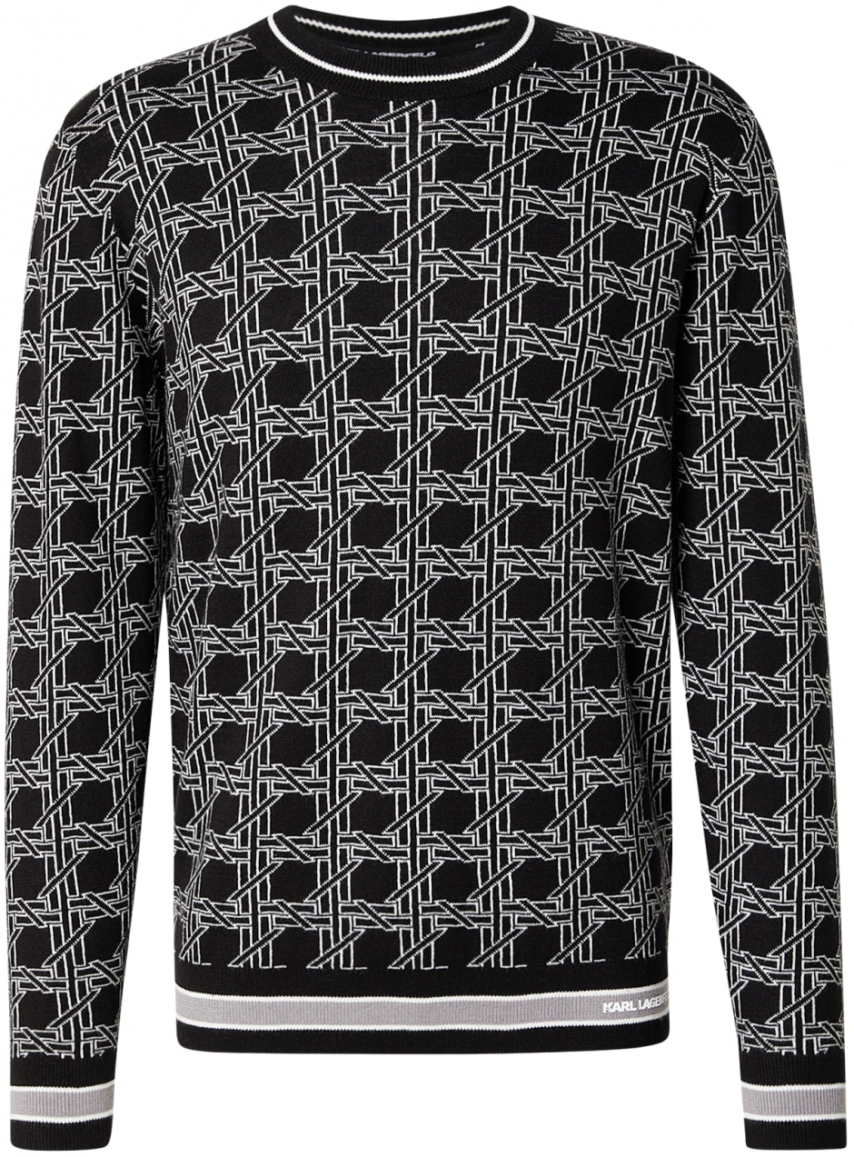 Karl Lagerfeld Sveter  sivá / čierna / biela