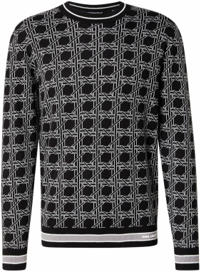 Karl Lagerfeld Sveter  sivá / čierna / biela