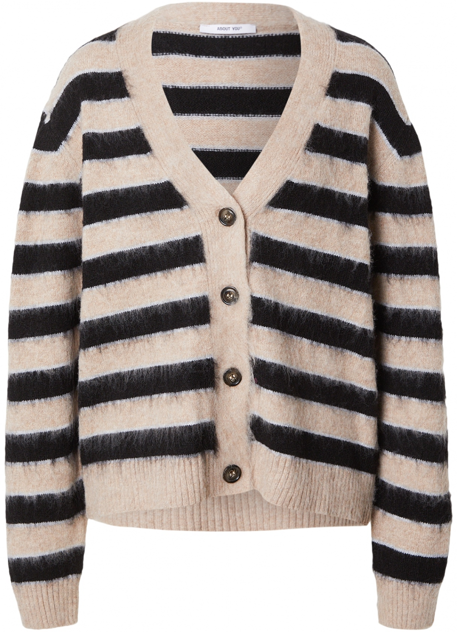 ABOUT YOU Kardigán 'Frauke'  béžová / svetlomodrá / čierna