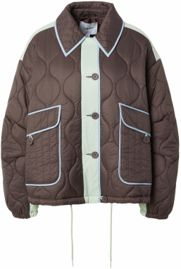 TOPSHOP Prechodná bunda  nebesky modrá / čokoládová / mätová