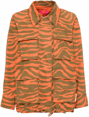 OOF WEAR Prechodná bunda  olivová / oranžová