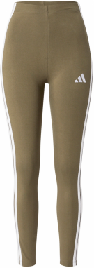 ADIDAS SPORTSWEAR Nohavice 'Essentials'  olivová / biela