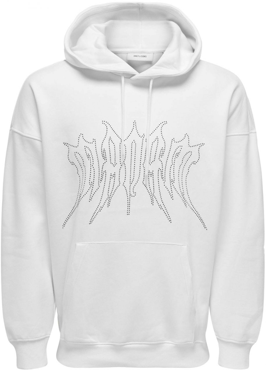 Only & Sons Mikina 'ONSRHINESTONE'  čierna / biela