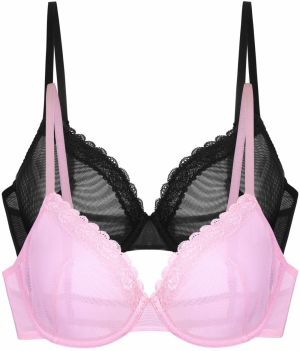 Dorina Podprsenka 'Misha'  pastelovo ružová / čierna