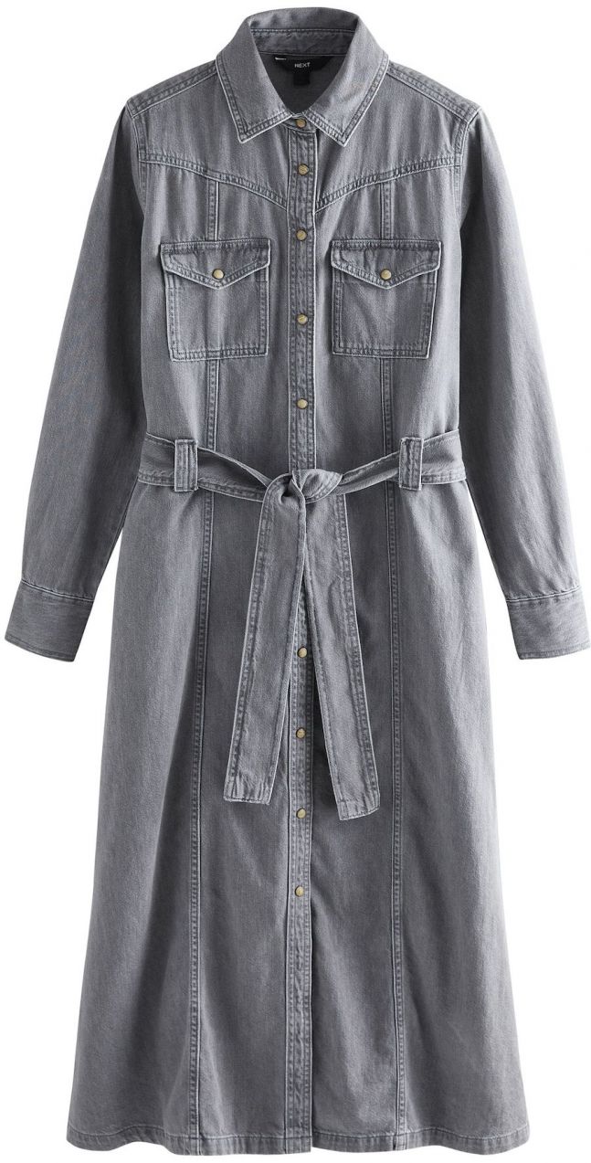 Next Košeľové šaty  sivý denim