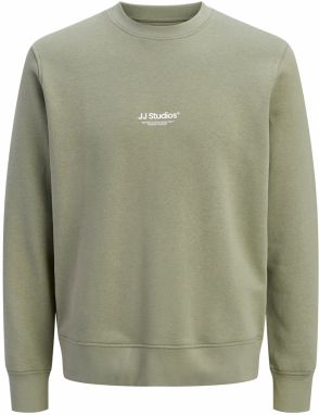Jack & Jones Plus Mikina 'JJESOHO'  kaki / biela
