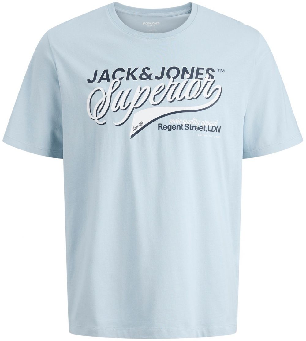 Jack & Jones Plus Tričko  svetlomodrá / tmavomodrá / biela