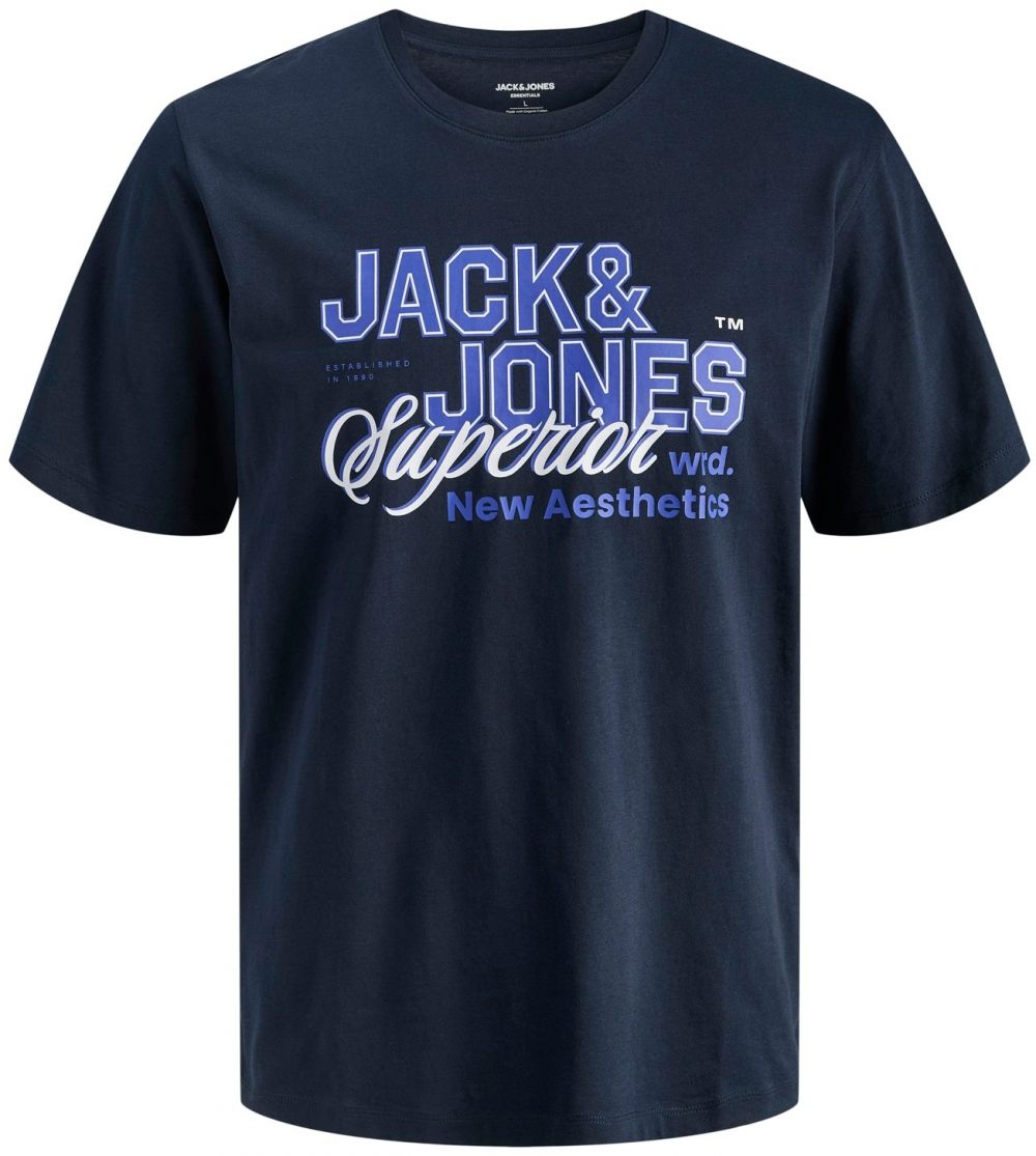 Jack & Jones Plus Tričko  kráľovská modrá / tmavomodrá / biela
