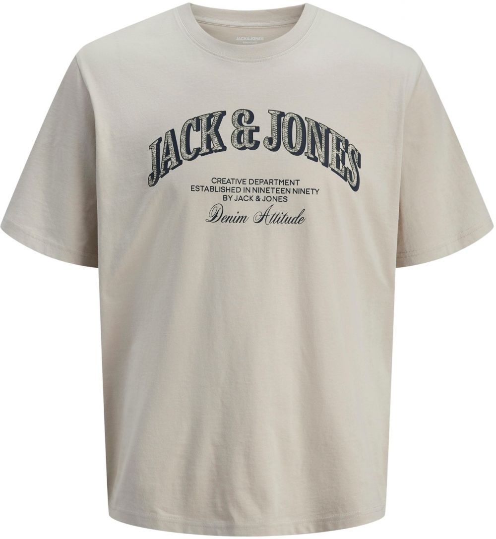 Jack & Jones Plus Tričko 'JJEDENVER'  tmelová / čierna