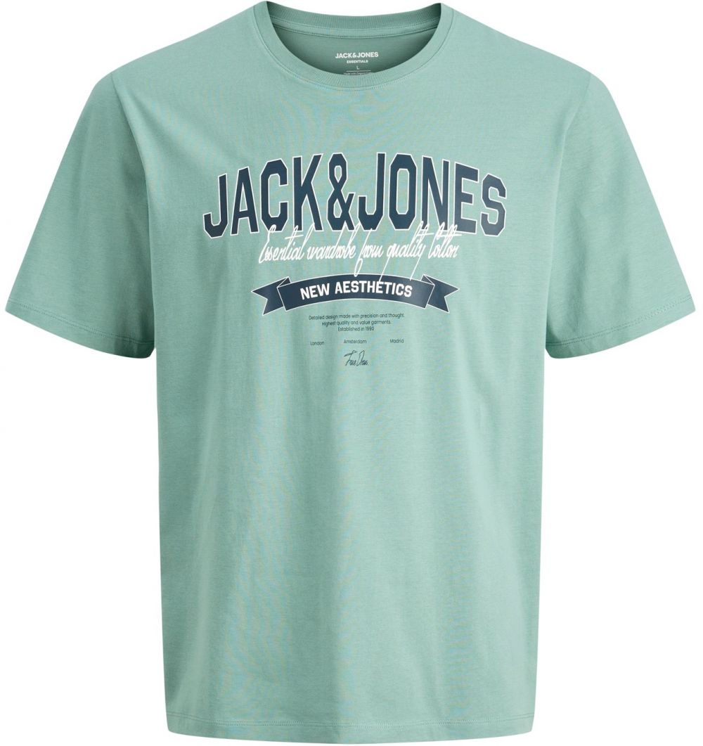 Jack & Jones Plus Tričko  tmavomodrá / mätová / biela