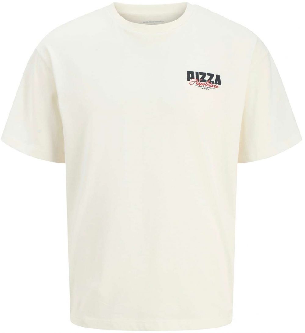 JACK & JONES Tričko 'JORNAPOLI'  krémová / tmelová / tmavomodrá / ohnivo červená