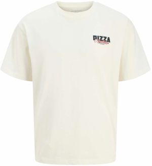 JACK & JONES Tričko 'JORNAPOLI'  krémová / tmelová / tmavomodrá / ohnivo červená