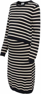 Only Maternity Pletené šaty 'OLMFARI'  čierna / šedobiela