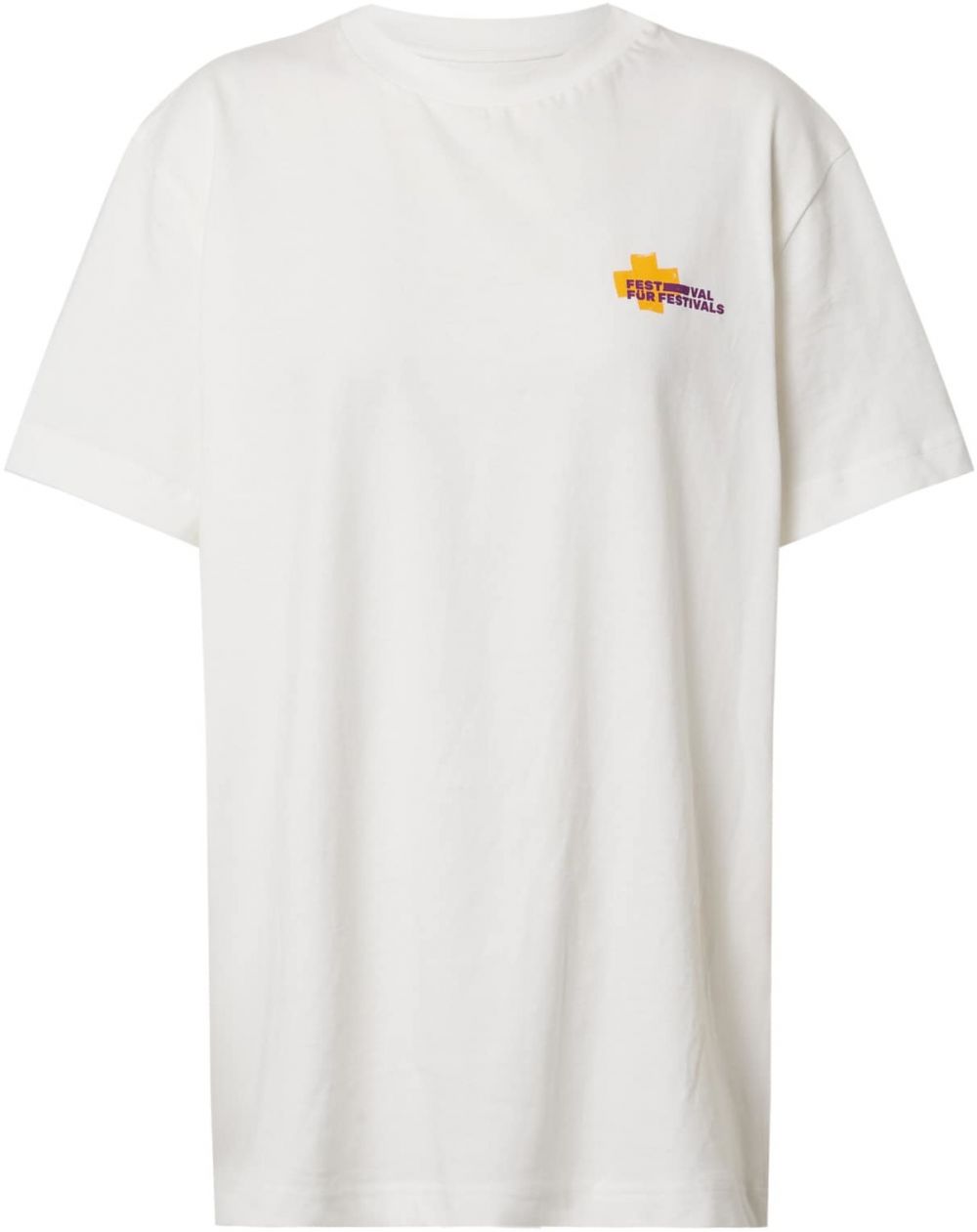 ABOUT EVERYONE Tričko 'Festival Für Festivals'  tmavofialová / oranžová / biela