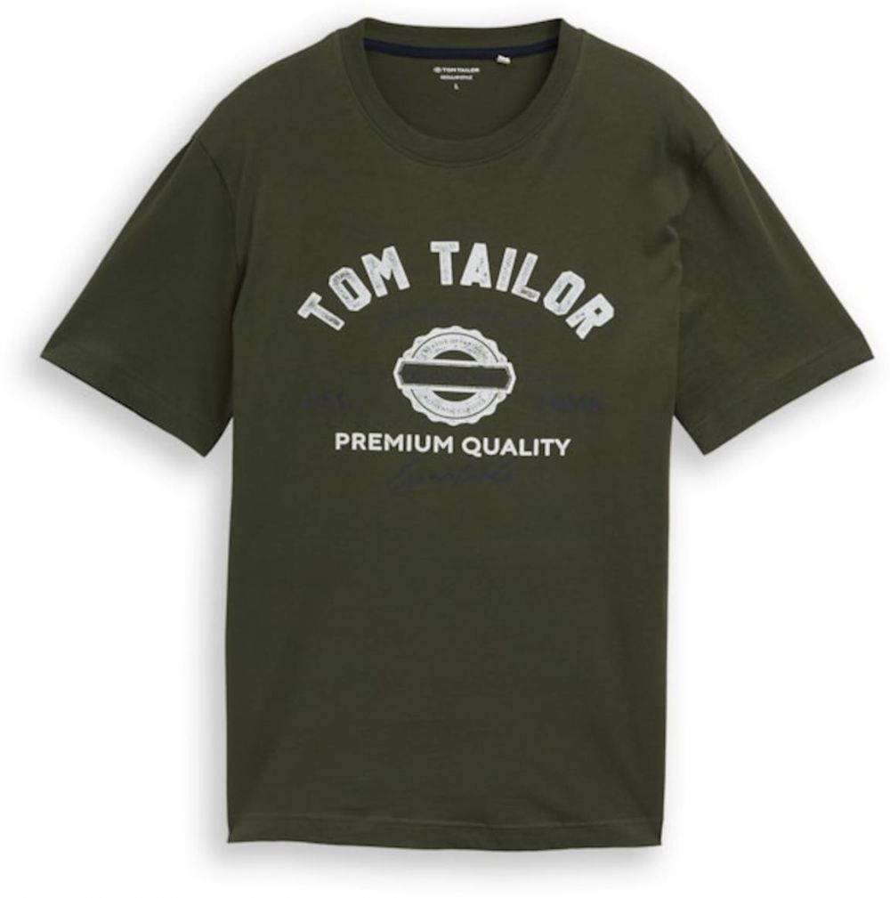 TOM TAILOR Tričko  námornícka modrá / tmavozelená / biela