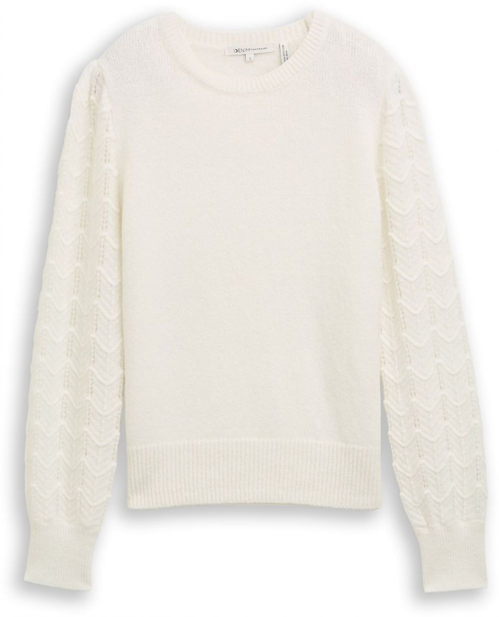 TOM TAILOR DENIM Sveter  šedobiela