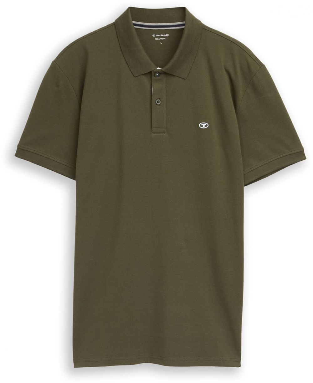 TOM TAILOR Tričko  tmavozelená / biela