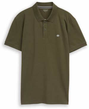 TOM TAILOR Tričko  tmavozelená / biela