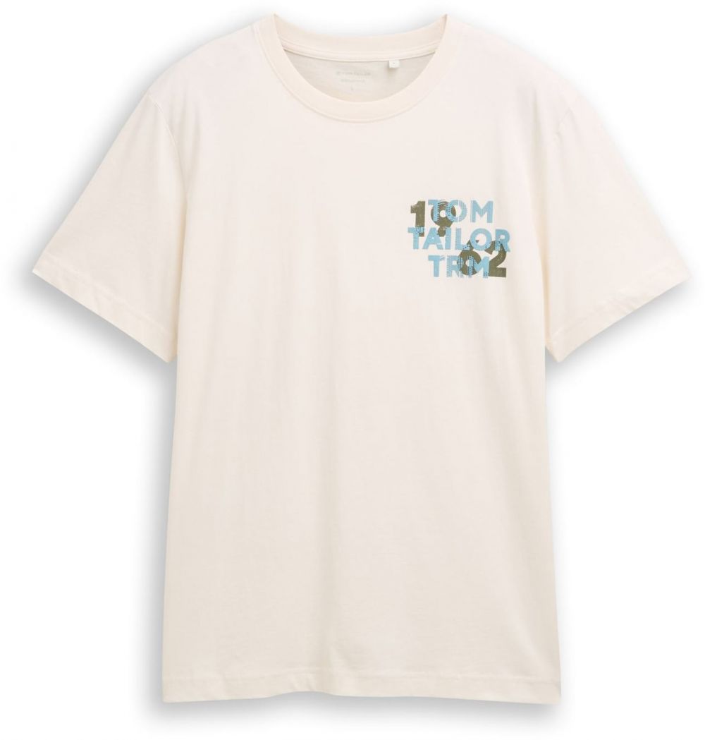 TOM TAILOR Tričko  svetlomodrá / olivová / biela ako vlna