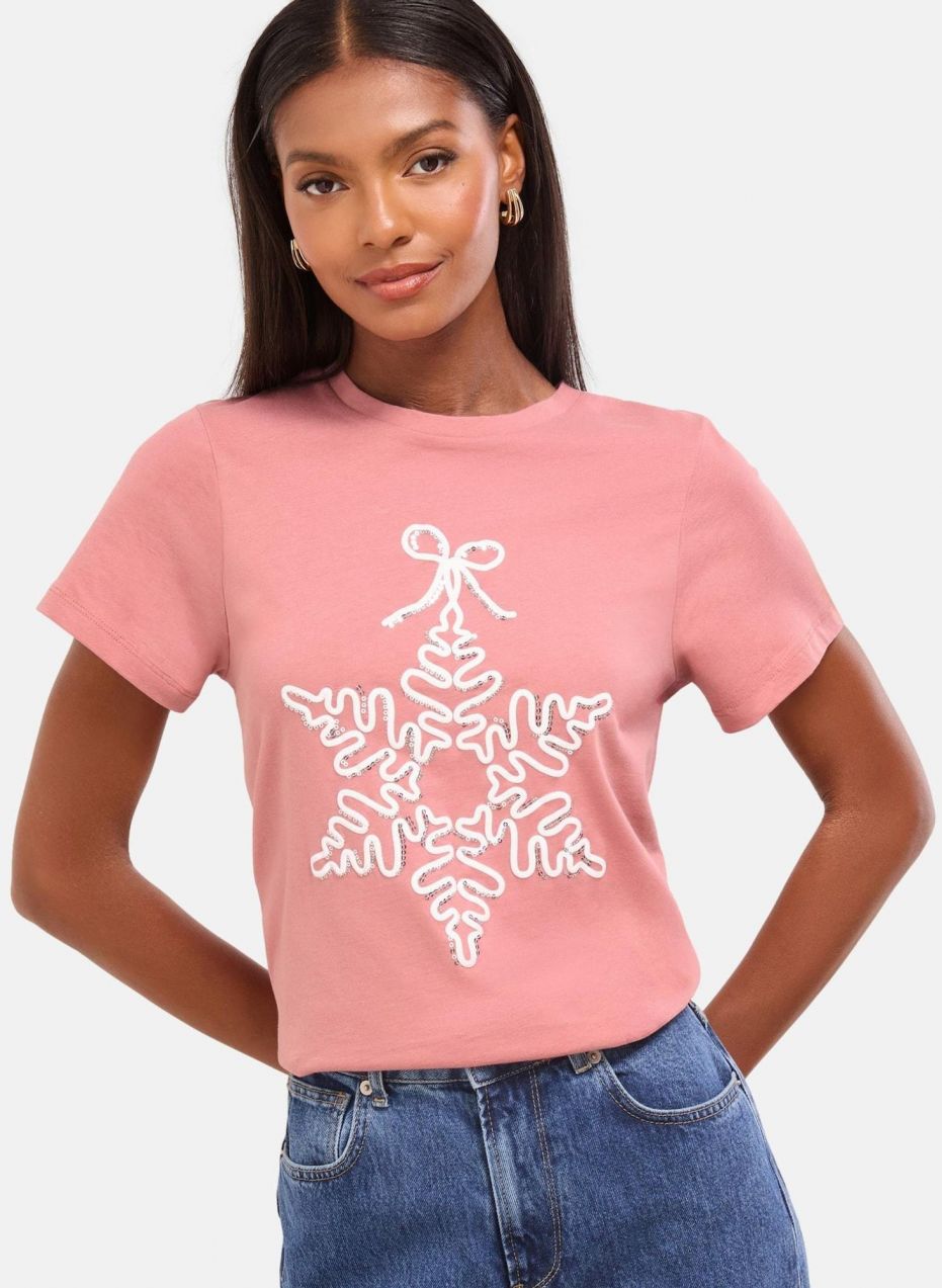 self. Tričko  lososová / strieborná / biela