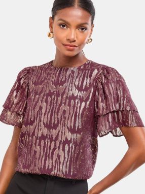 self. Blúzka  zlatá / baklažánová