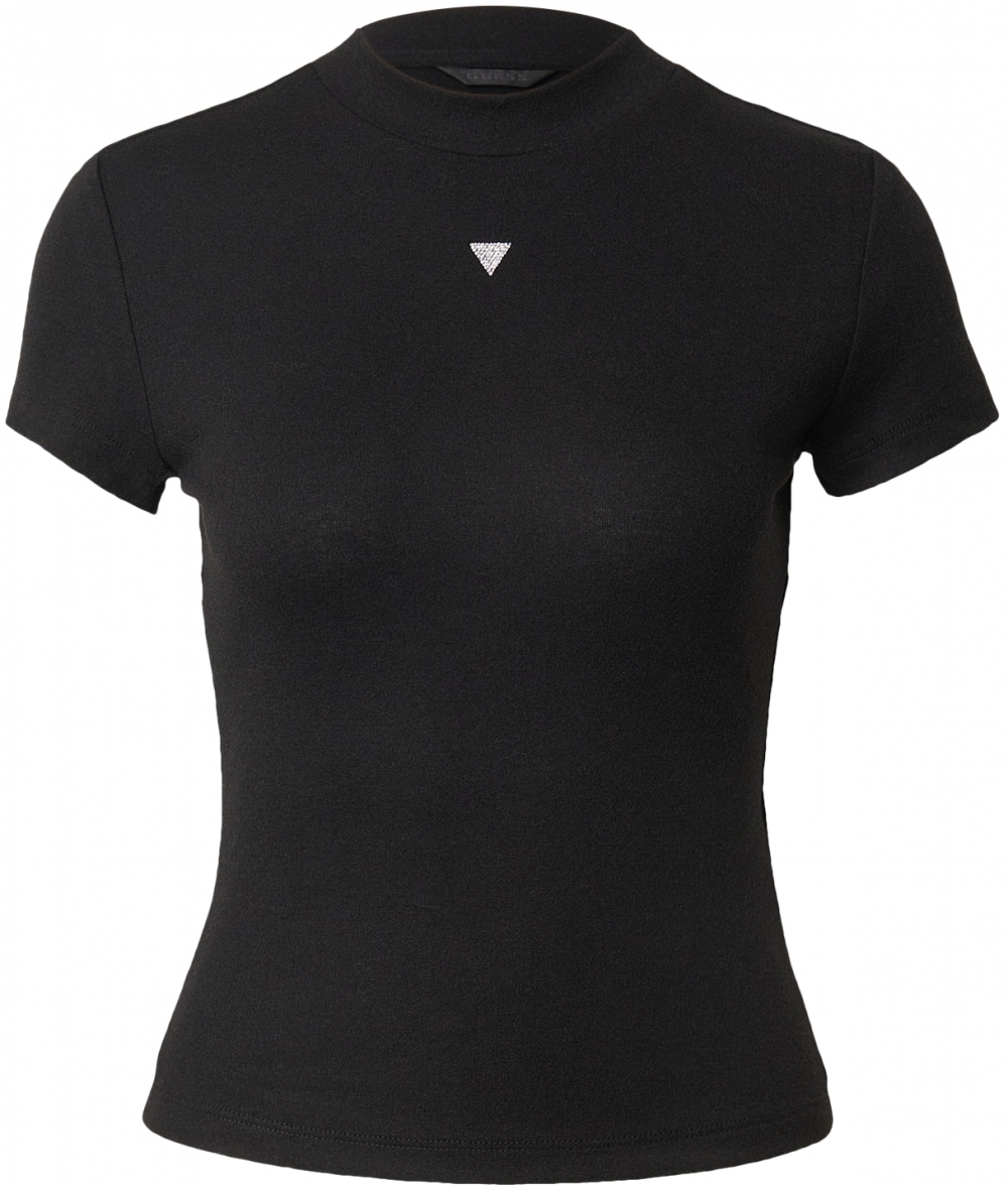 GUESS Tričko 'TINA'  čierna / strieborná