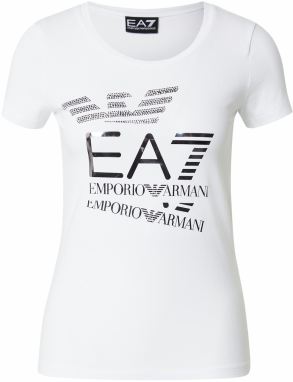 EA7 Emporio Armani Tričko  strieborná / biela