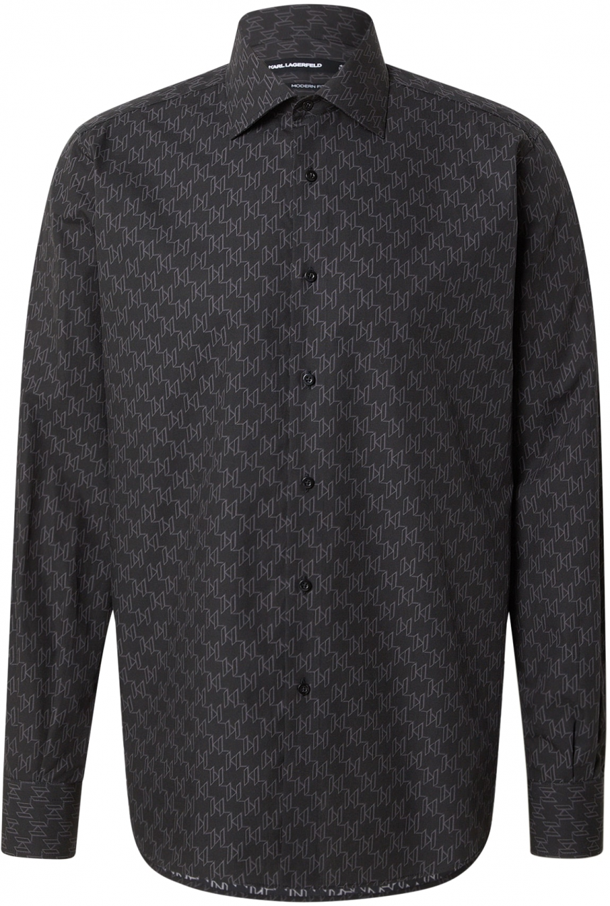 Karl Lagerfeld Košeľa  svetlosivá / čierna