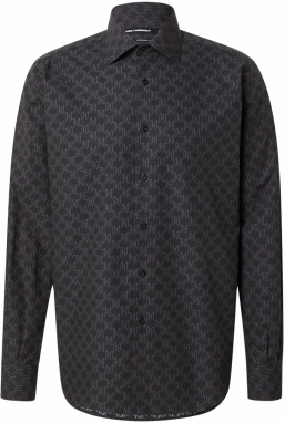 Karl Lagerfeld Košeľa  svetlosivá / čierna