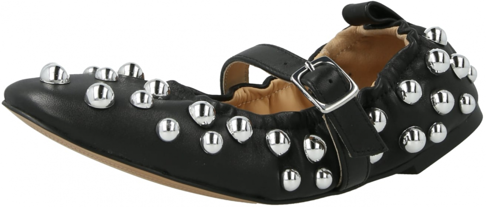 STEVE MADDEN Baleríny s ramienkom 'Sunrays'  čierna / strieborná