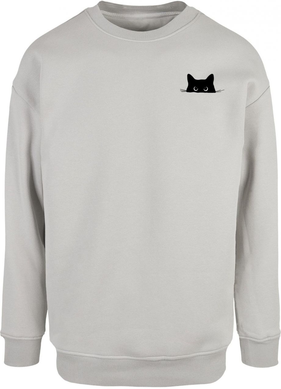 Merchcode Mikina 'Halloween - Cat'  sivá / čierna