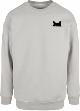 Merchcode Mikina 'Halloween - Cat'  sivá / čierna