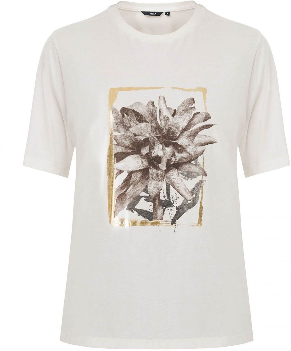 MEXX Tričko  svetlobéžová / tmavohnedá / zlatá