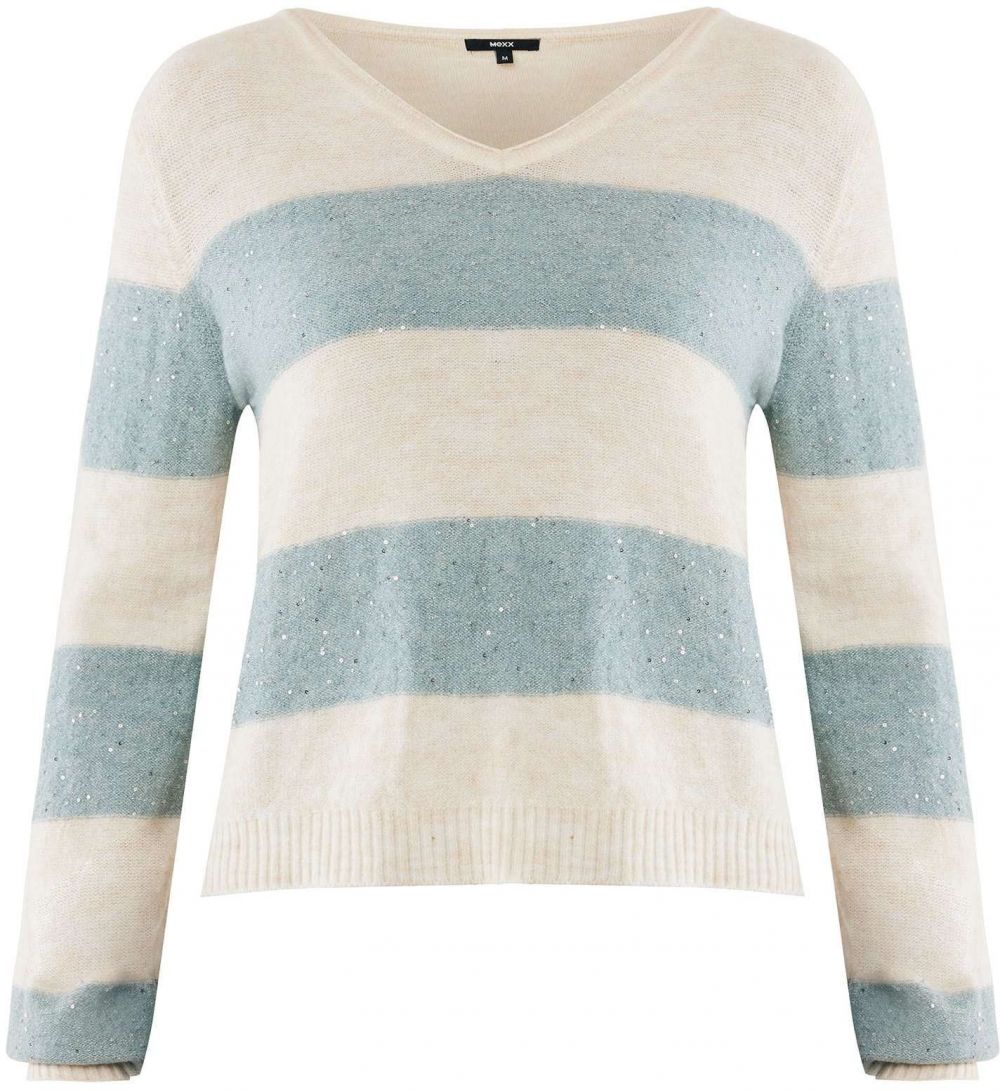 MEXX Sveter  krémová / svetlomodrá