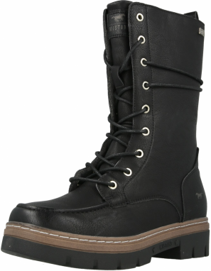 MUSTANG Šnurovacie členkové čižmy  čierna