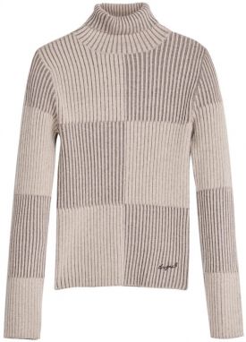 Desigual Sveter  piesková / tmavobéžová